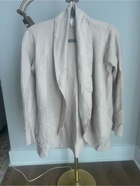 Barefoot Dreams Pale Pink Open-Front Shawl Collar Cardigan
